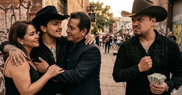 Nodal sus papás y Pepe Aguilar