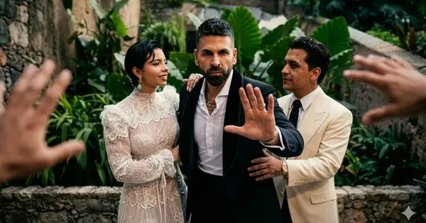 Ángela Aguilar, Jomari Goyso y Christian Nodal