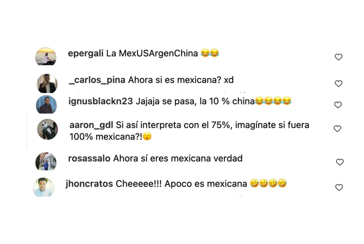 Comentarios vía Instagram Ángela Aguilar