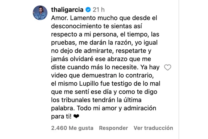 Vía Instagram Thalí García