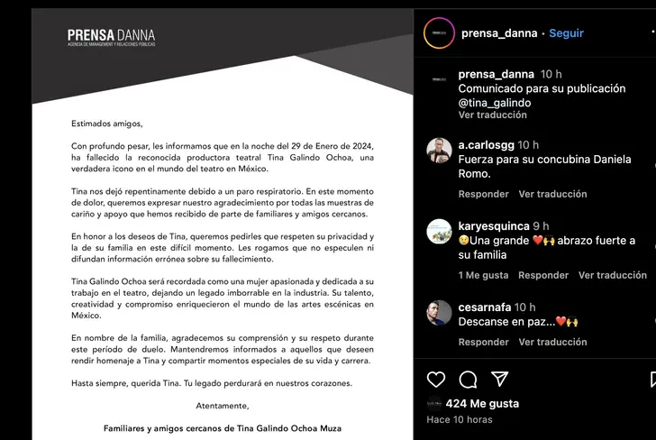 Vía Instagram Prensa Danna