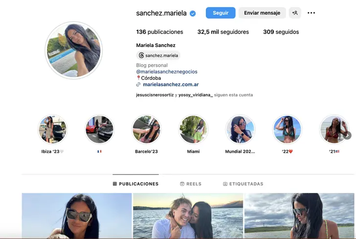 Vía Instagram Mariela Sánchez