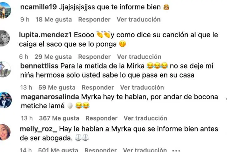 Comentarios vía Instagram Aracely Arámbula
