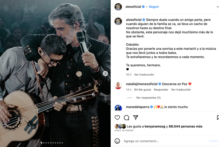 Vía Instagram Alejandro Fernández