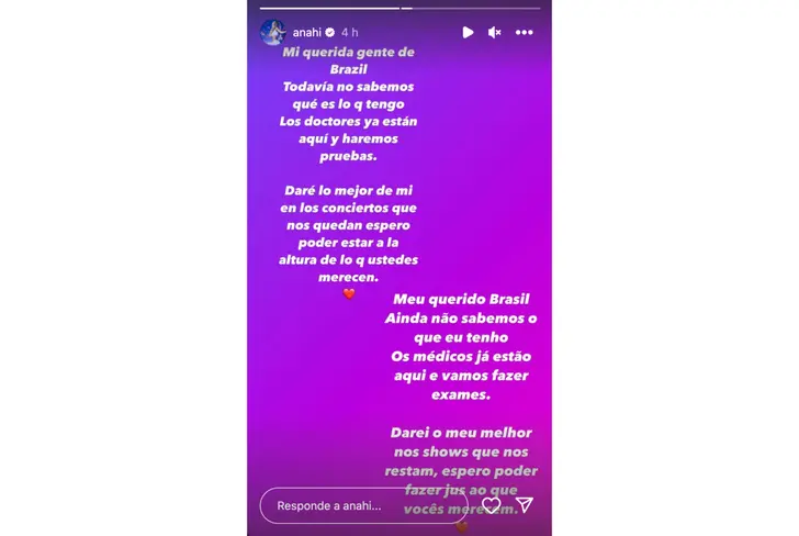 Vía Instagram stories Anahí