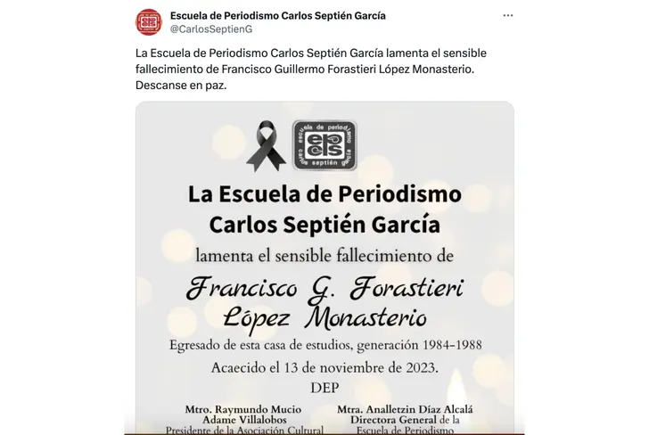 Vía Twitter Escuela de Periodismo Carlos Septién García