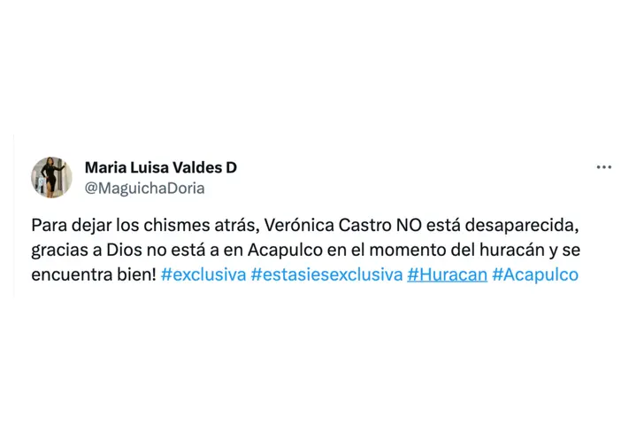 Vía Twitter María Luisa Valdés Doria