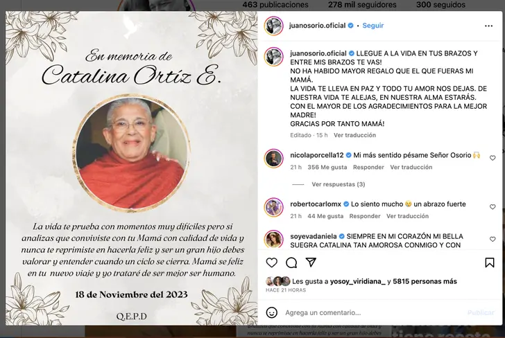 Vía Instagram Juan Osorio