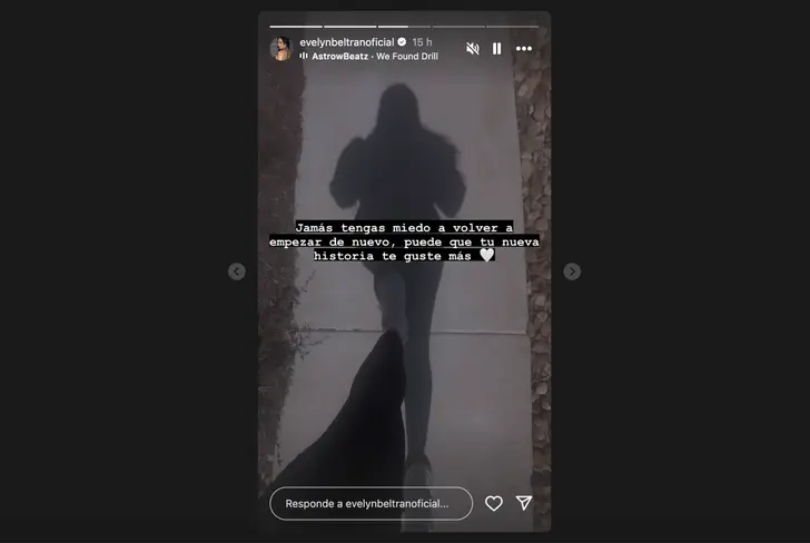 Vía Instagram stories Evelyn Beltrán