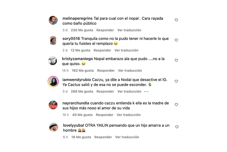Comentarios vía Instagram Cazzu