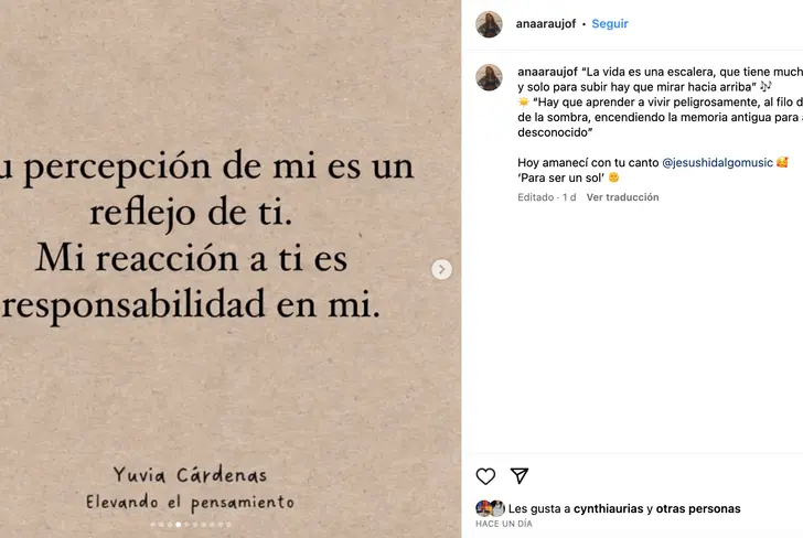 Vía Instagram Ana Araujo