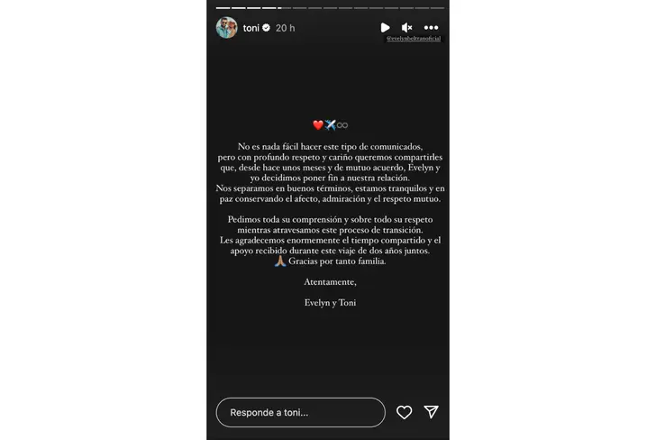 Vía Instagram stories Toni Costa