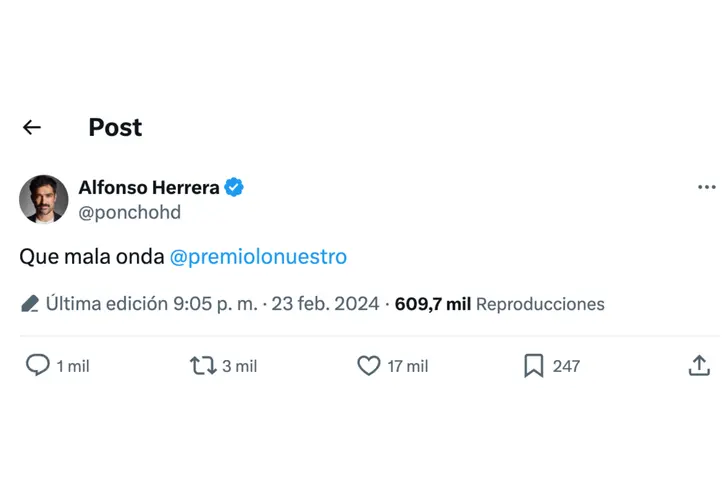 Vía Twitter Alfonso Herrera