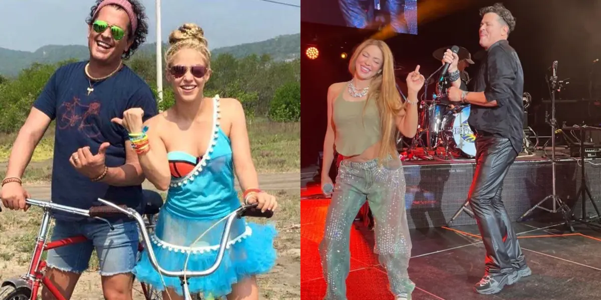 Lo que nadie vio del encuentro sorpresa entre Carlos Vives y Shakira durante un concierto 