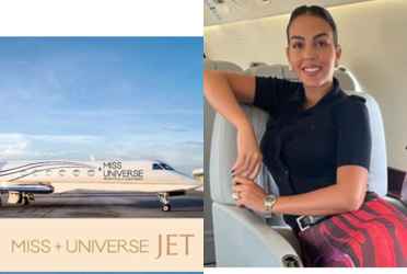 El avión privado de la nueva Miss Universo no se compara al de Giorgina la esposa de CR7