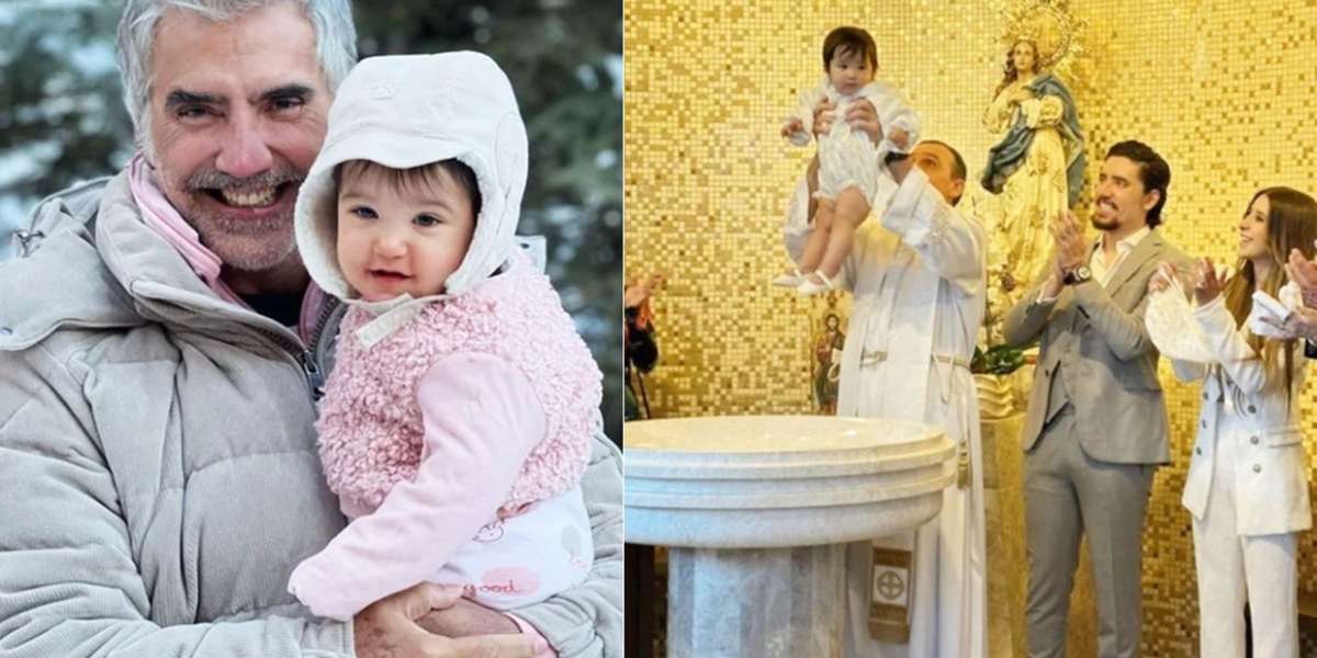 Mía la primera nieta de Alejandro Fernández está apunto de cumplir un año de edad y sus padres decidieron que ya era tiempo de bautizar a la pequeña en una lujosa fiesta muy íntima 