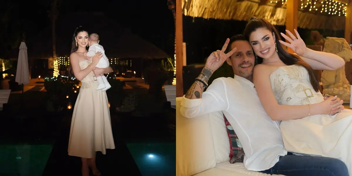 Nadia Ferreira, su bebé y Marc Anthony